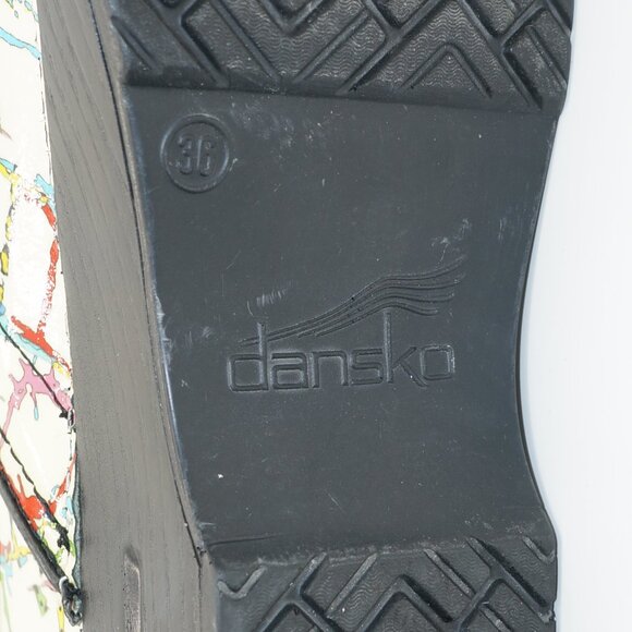 Dansko Milticolor Abstract Rainbow Paint Spatter Clogs Women's Size 36 (EU) - Picture 10 of 10